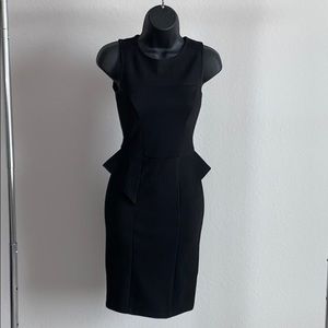 Black Peplum Pencil Dress
